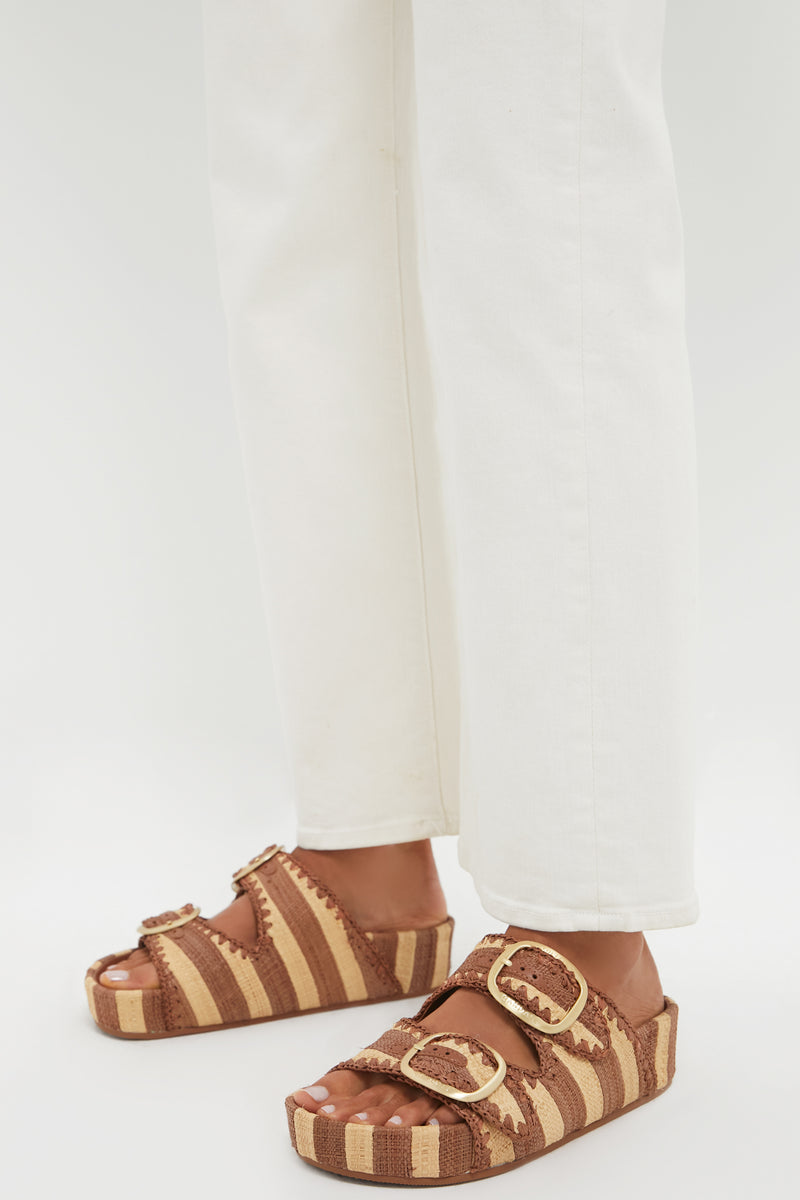 Brown Striped Theo Sandals