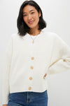 Ivory Cropped Cashmere Cocoon Cardigan