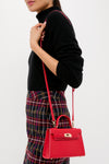 Crimson Hariette Handle Bag