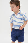 Boys Light Navy Parachute Twill Relaxed Fit Easy Short