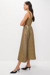 Gold Textured Jacquard Esme Dress