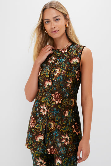 Hazel Moonflower Velvet Rhoda Tunic Top