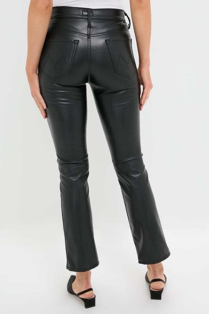 Exclusive Black Faux Leather The Insider Flood pants showcase a classic, high-end bootcut style with effortless flared ankles, perfect for fun, confident styling.
