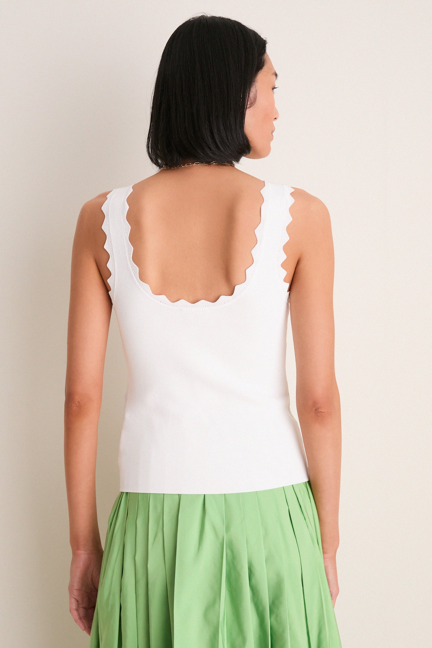 White Ric Rac Compression Tank