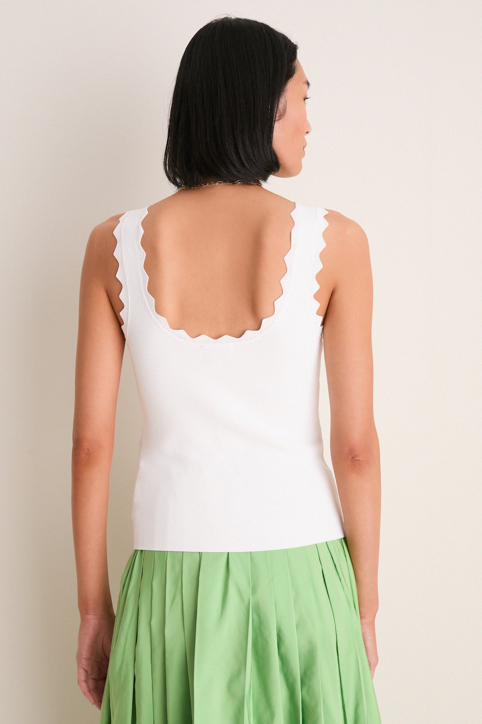 White Ric Rac Compression Tank