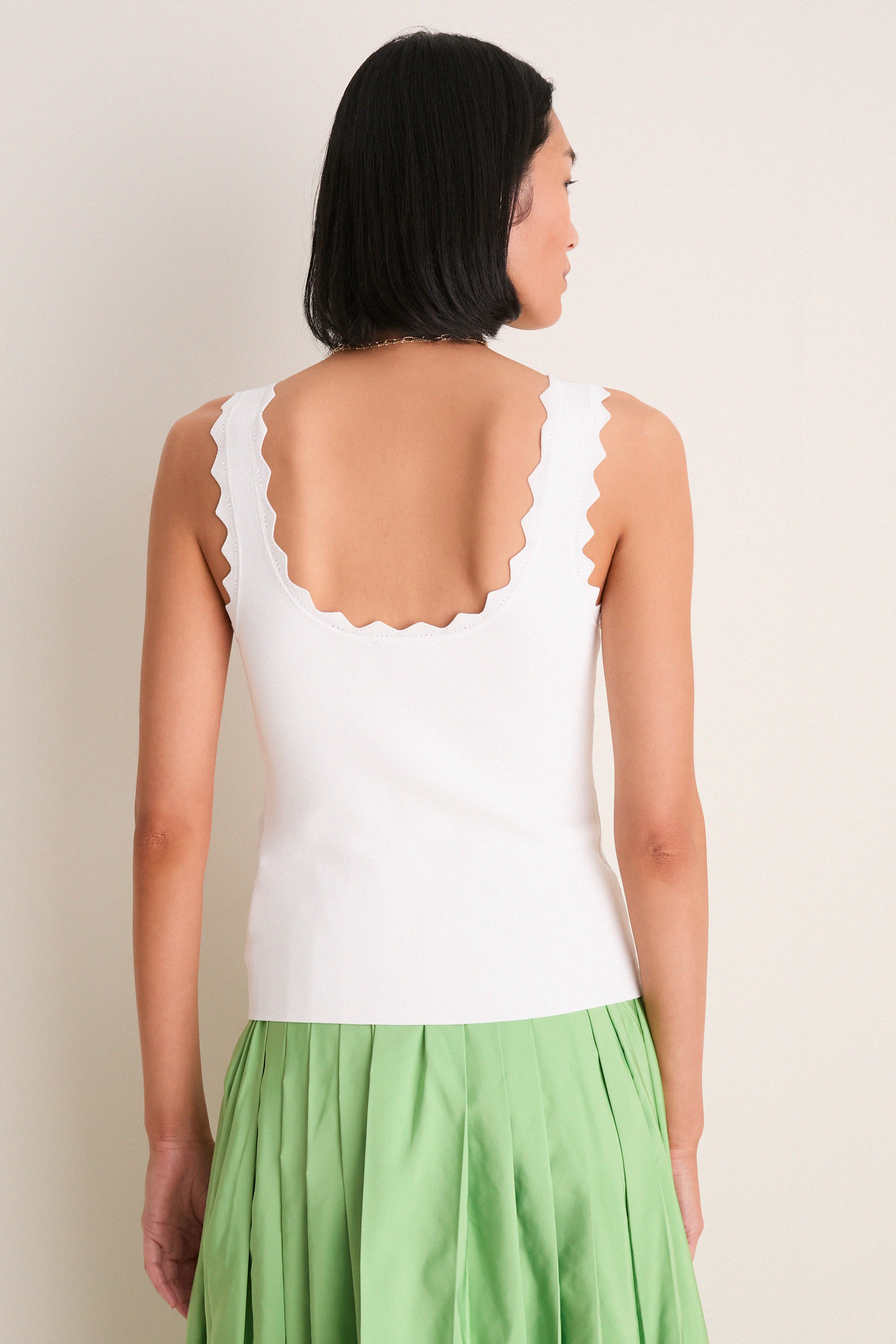 White Ric Rac Compression Tank
