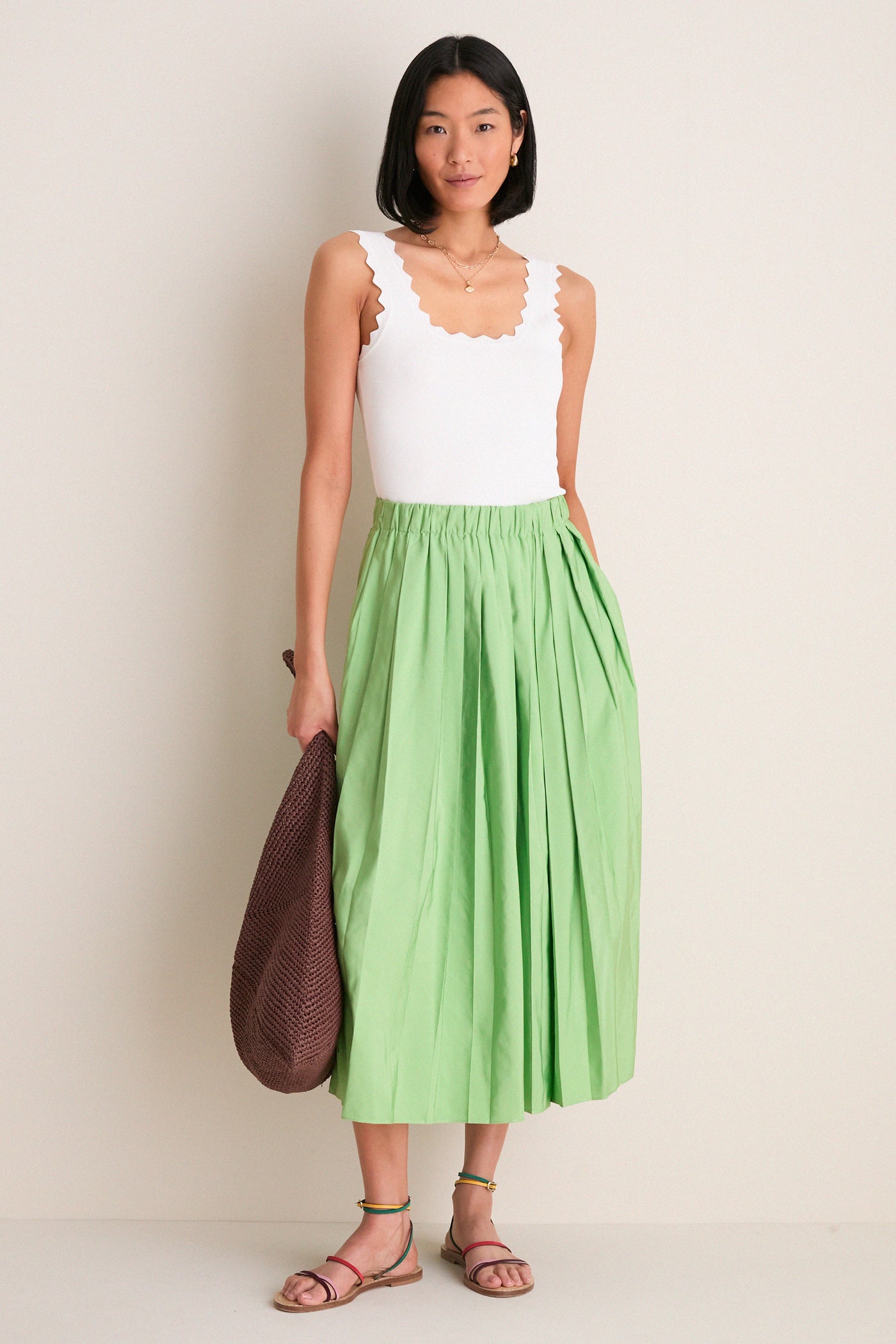 White Ric Rac Compression Tank