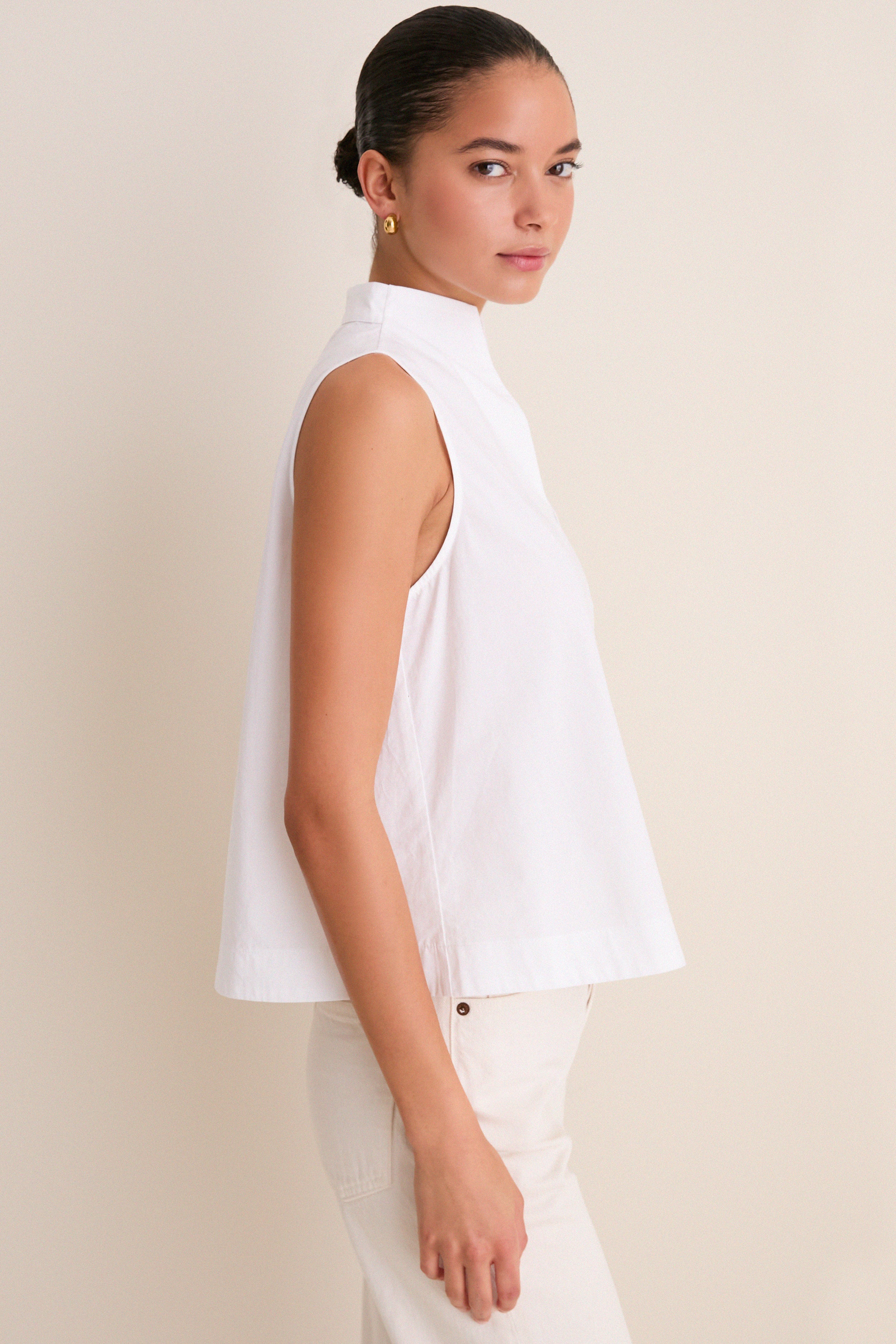 White Sleeveless Celeste Top | Tuckernuck