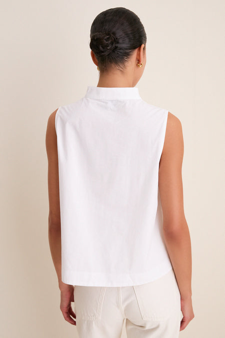 White Sleeveless Celeste Top