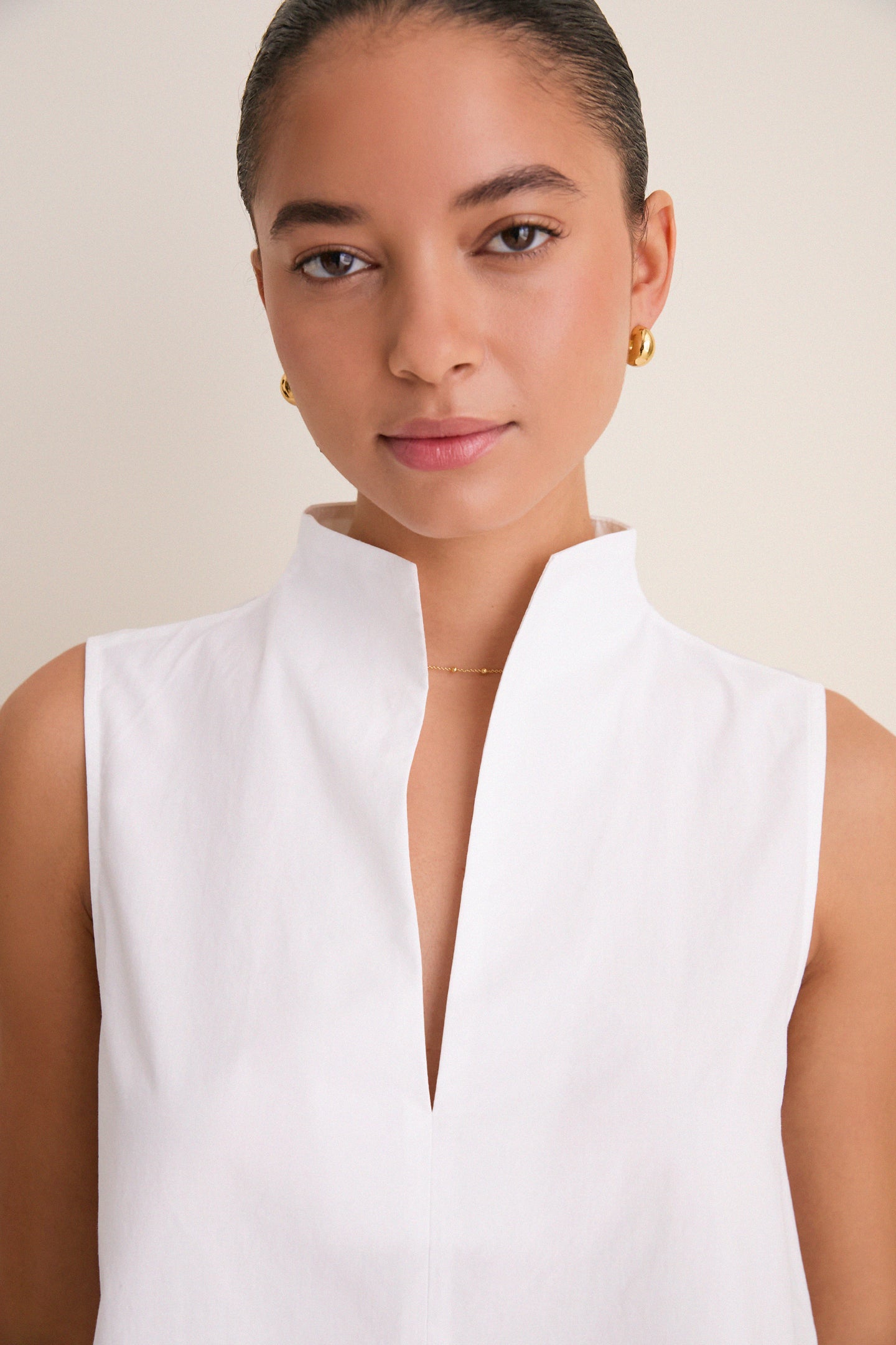 White Sleeveless Celeste Top