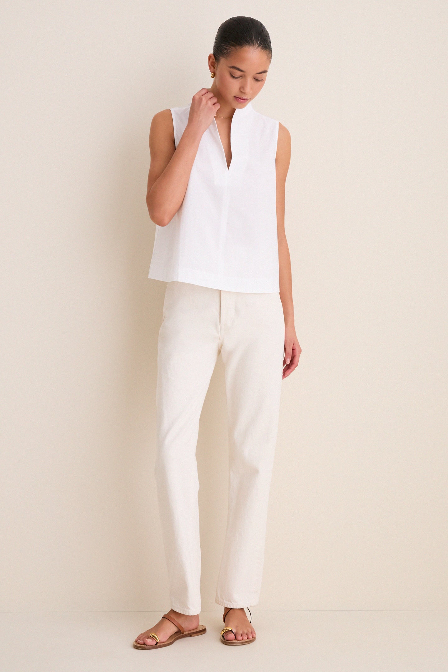 White Sleeveless Celeste Top
