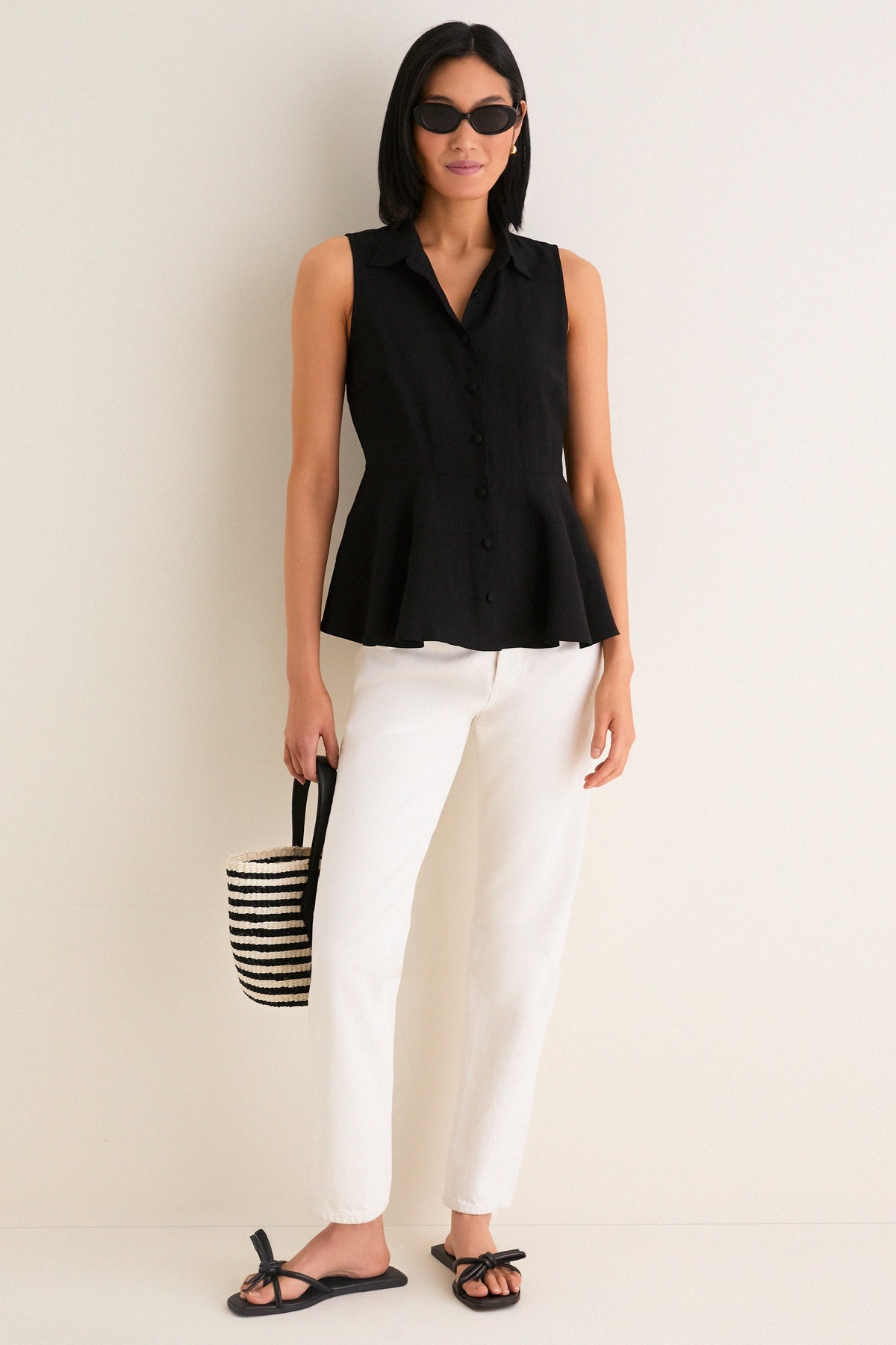 Black Sleeveless Ashlen Blouse