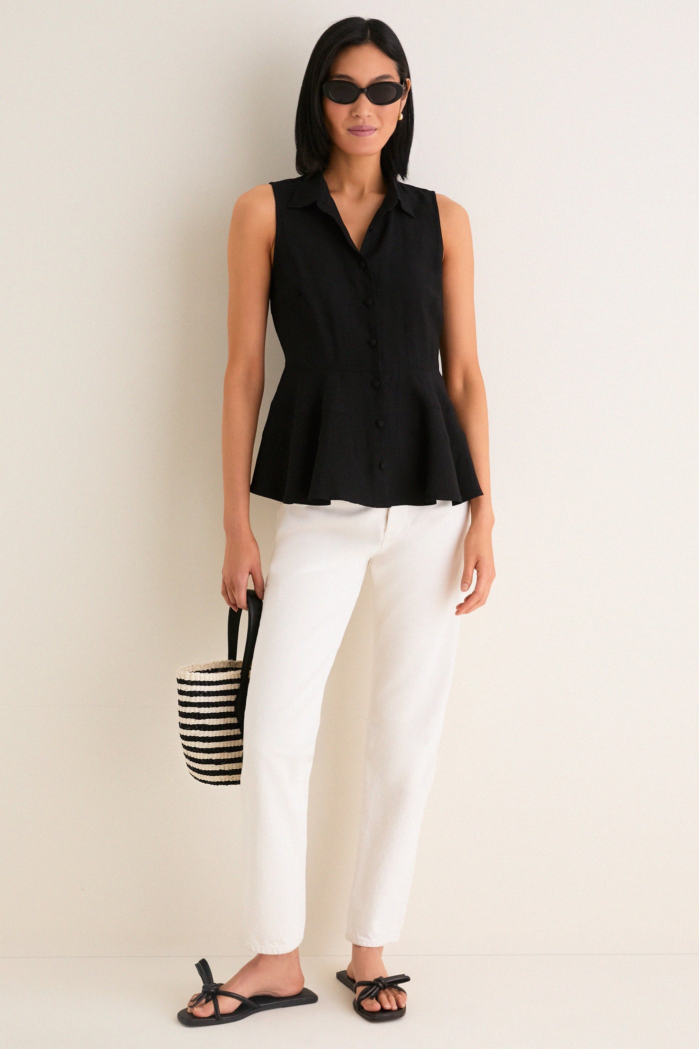 Black Sleeveless Ashlen Blouse