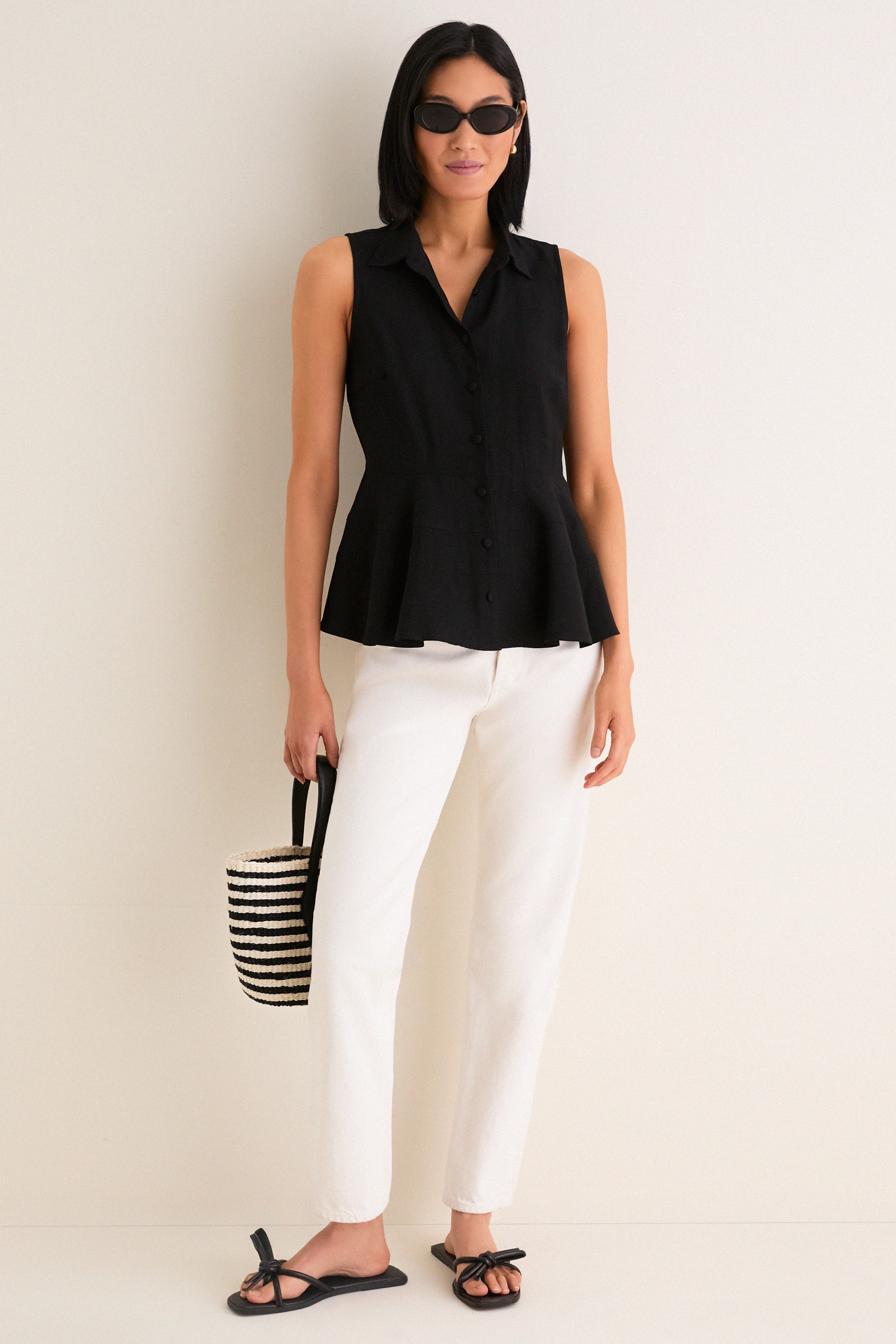 Black Sleeveless Ashlen Blouse