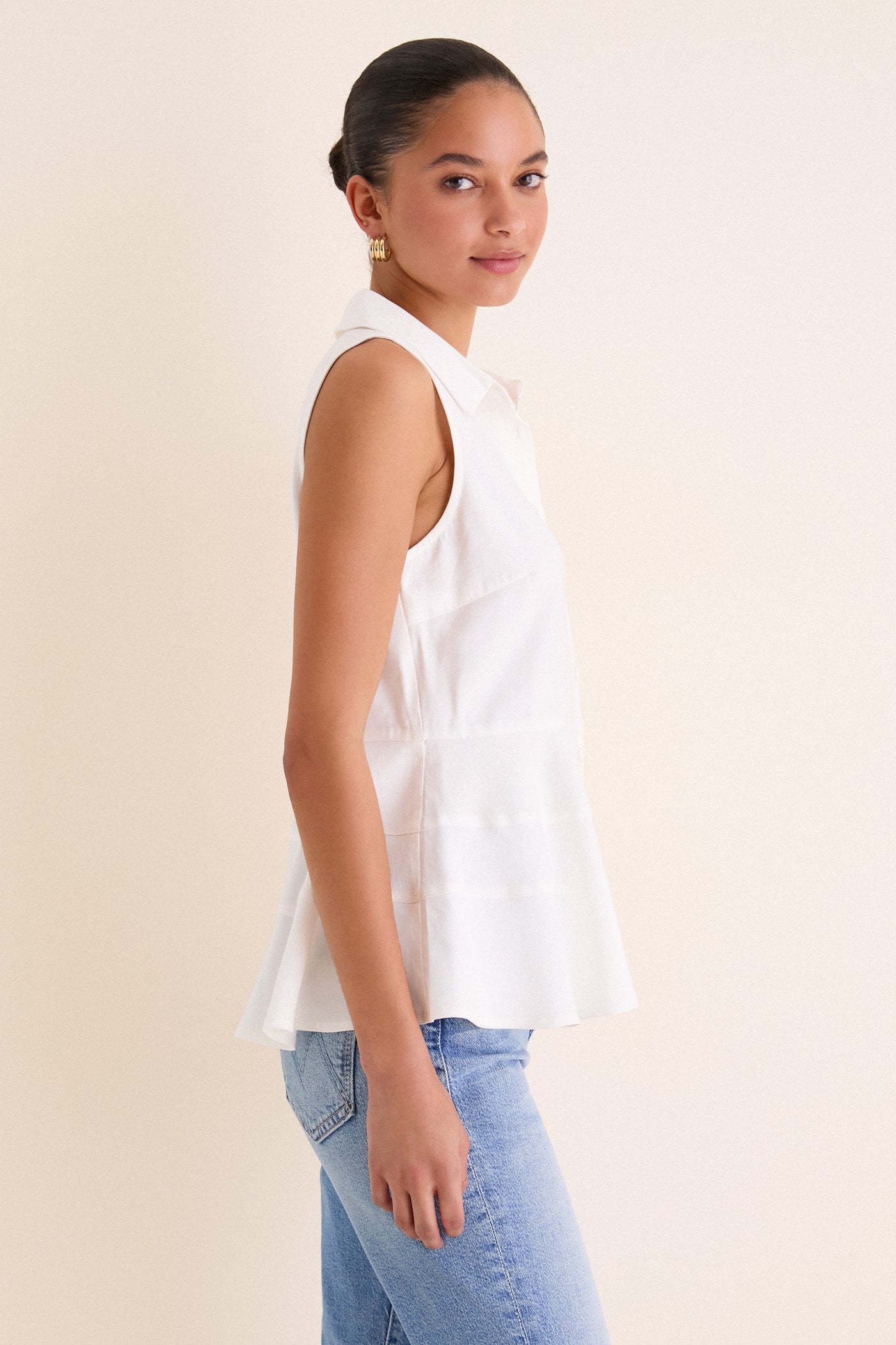 White Sleeveless Ashlen Blouse