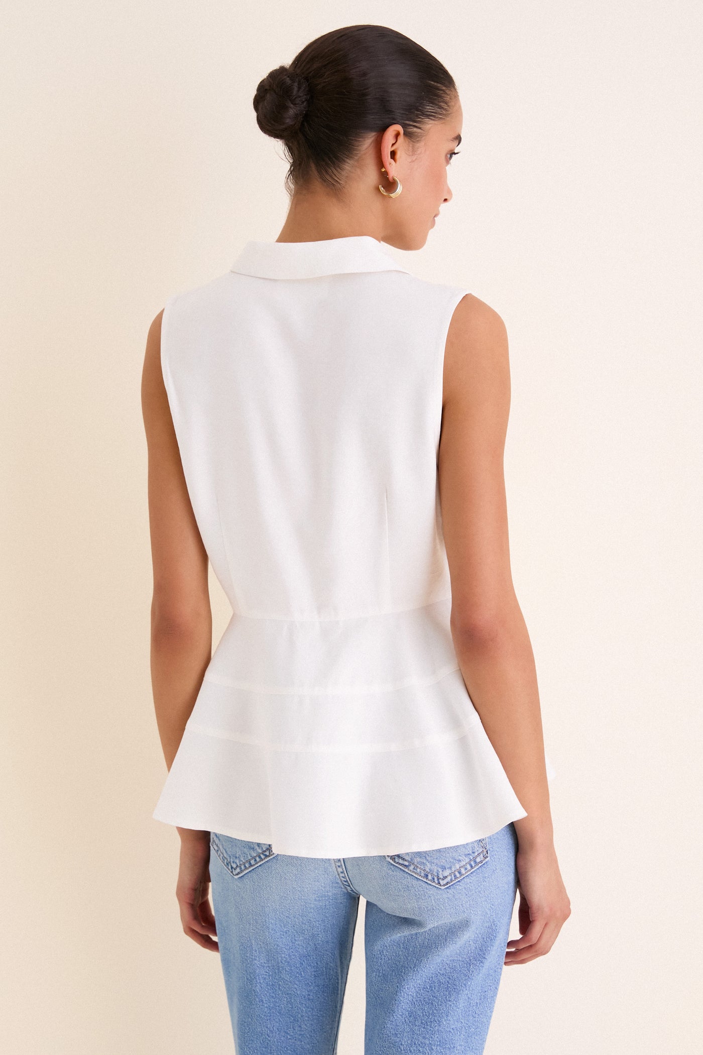 White Sleeveless Ashlen Blouse