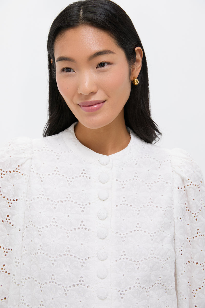 White Eyelet Samantha Dress