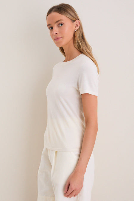 Ivory Cashmere Silk Katie Tee