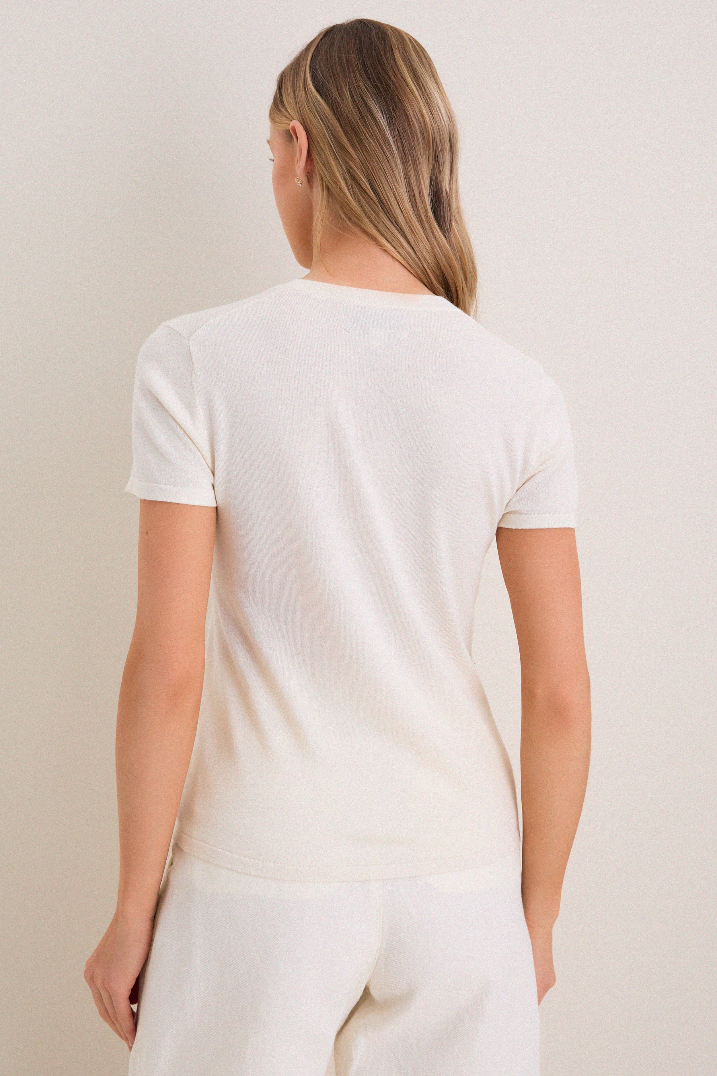 Ivory Cashmere Silk Katie Tee | Tuckernuck