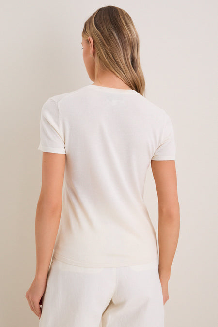 Ivory Cashmere Silk Katie Tee