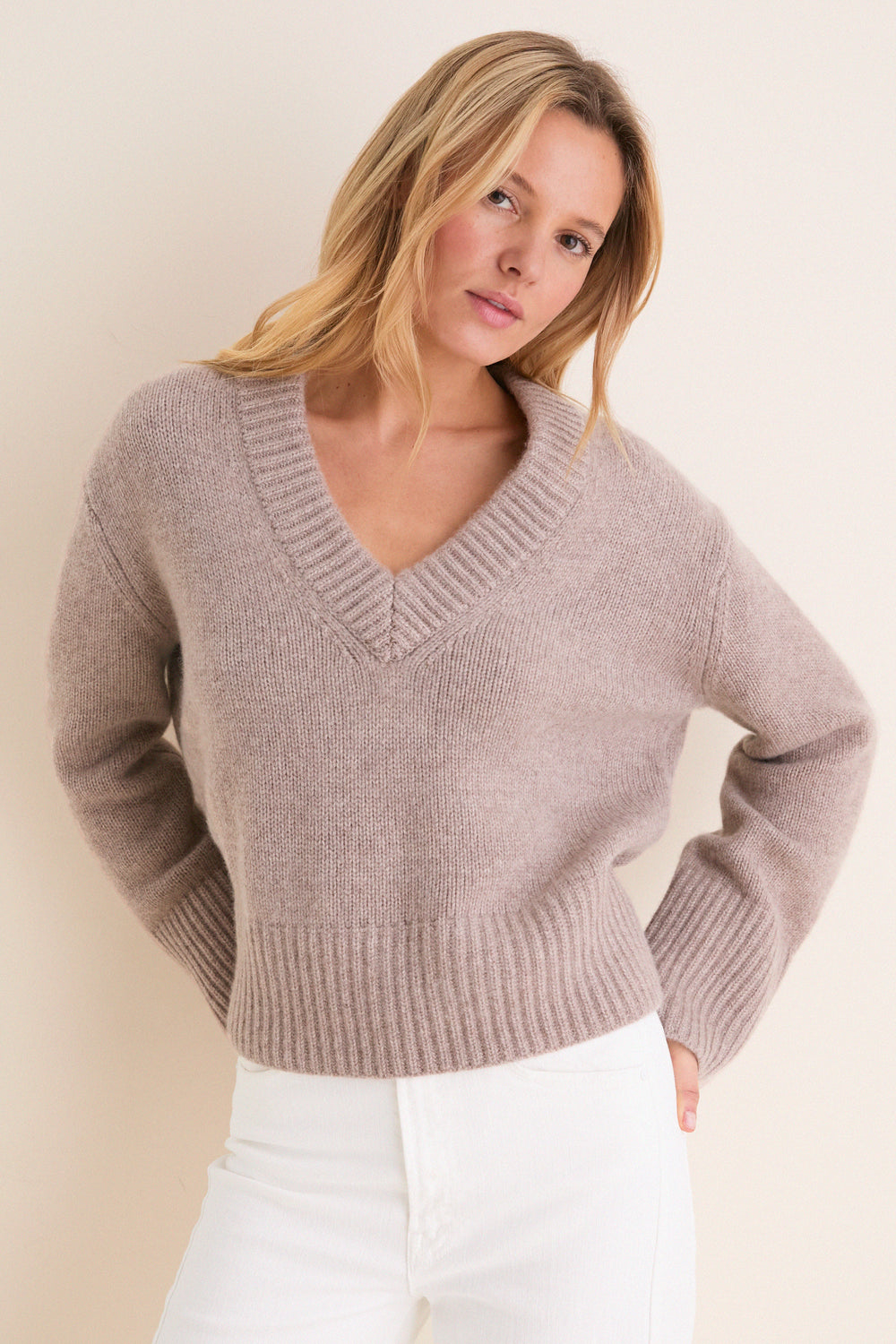 Wheat Rory Cashmere V-Neck Sweater