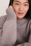 Wheat Genevieve Cashmere Wool Blend Crewneck Sweater