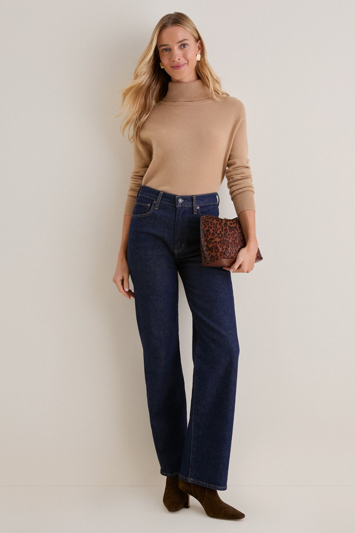 Camel Cashmere Evelyn Turtleneck