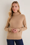 Camel Cashmere Evelyn Turtleneck