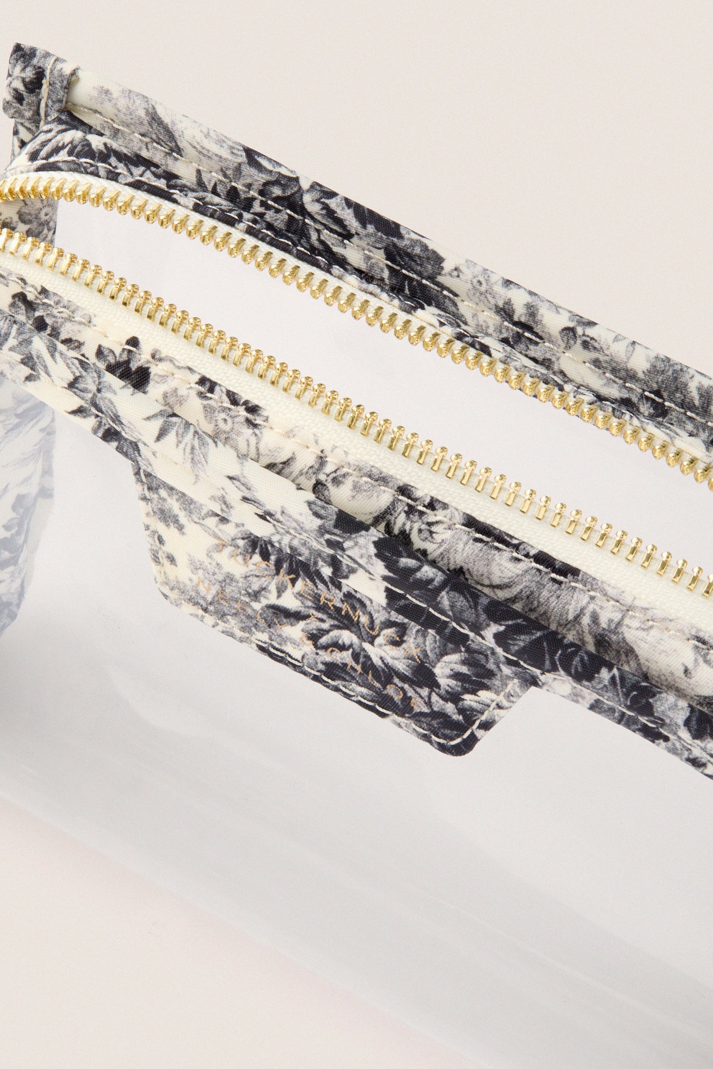 Noir Cypress Toile PVC Wide Small Pouch