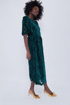 Green Velvet Eyelet Catalina Dress