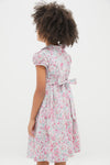 Pink Leafy Floral Frill Dress