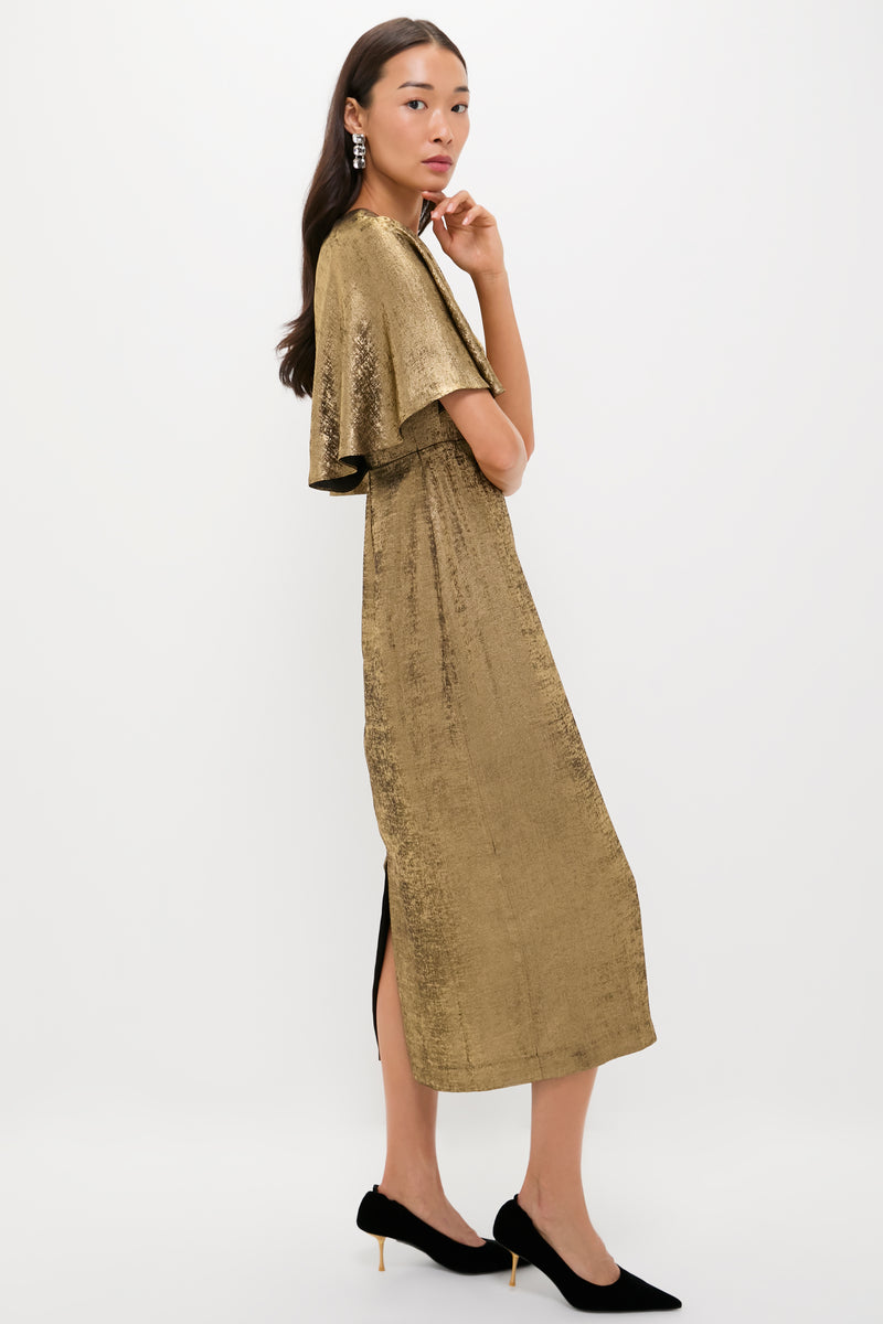 Gold Cape Leah Dress