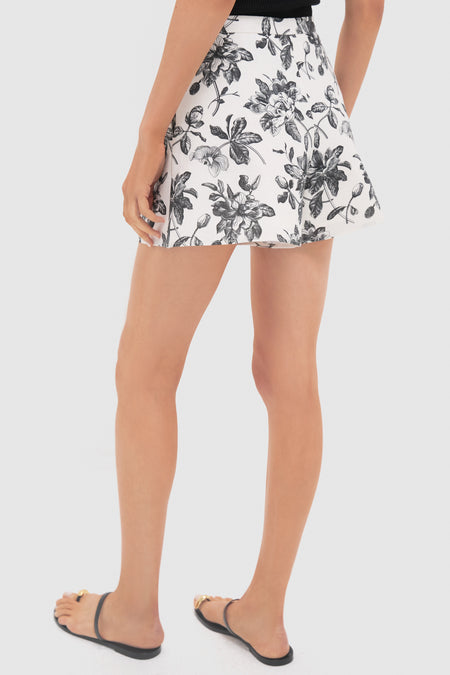 Black & Ivory Floral Hallie Shorts