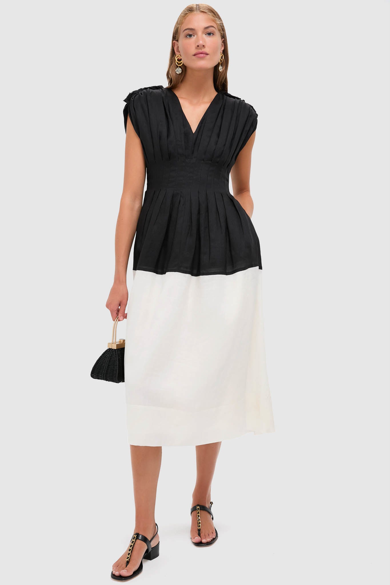 white tank midi dress Sea New York Multi Nicola Ramie Tank Midi Dress Multi / 4