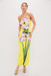 Yellow Iris Print Rayna Maxi Dress