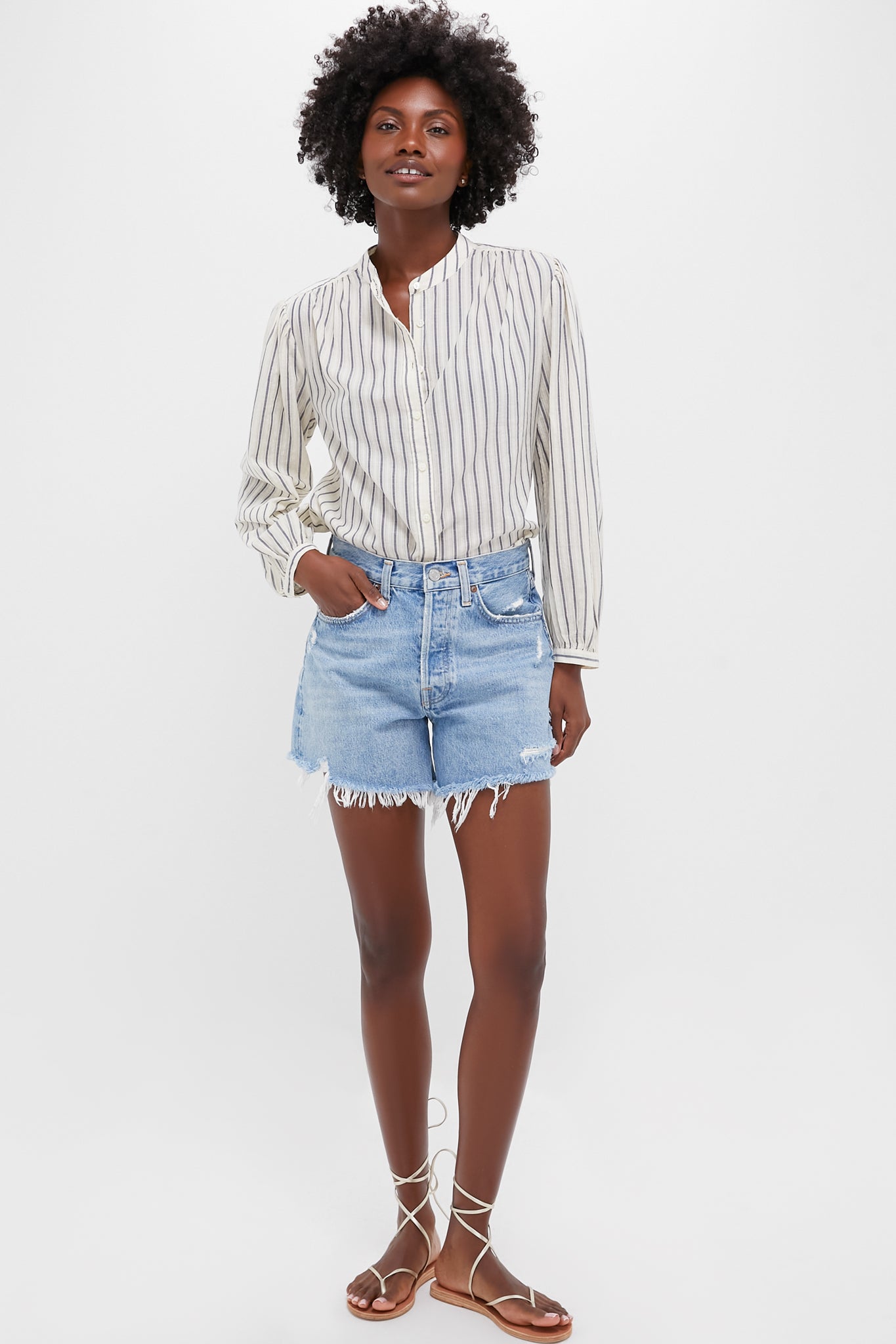 Natural and Blue Ali Top