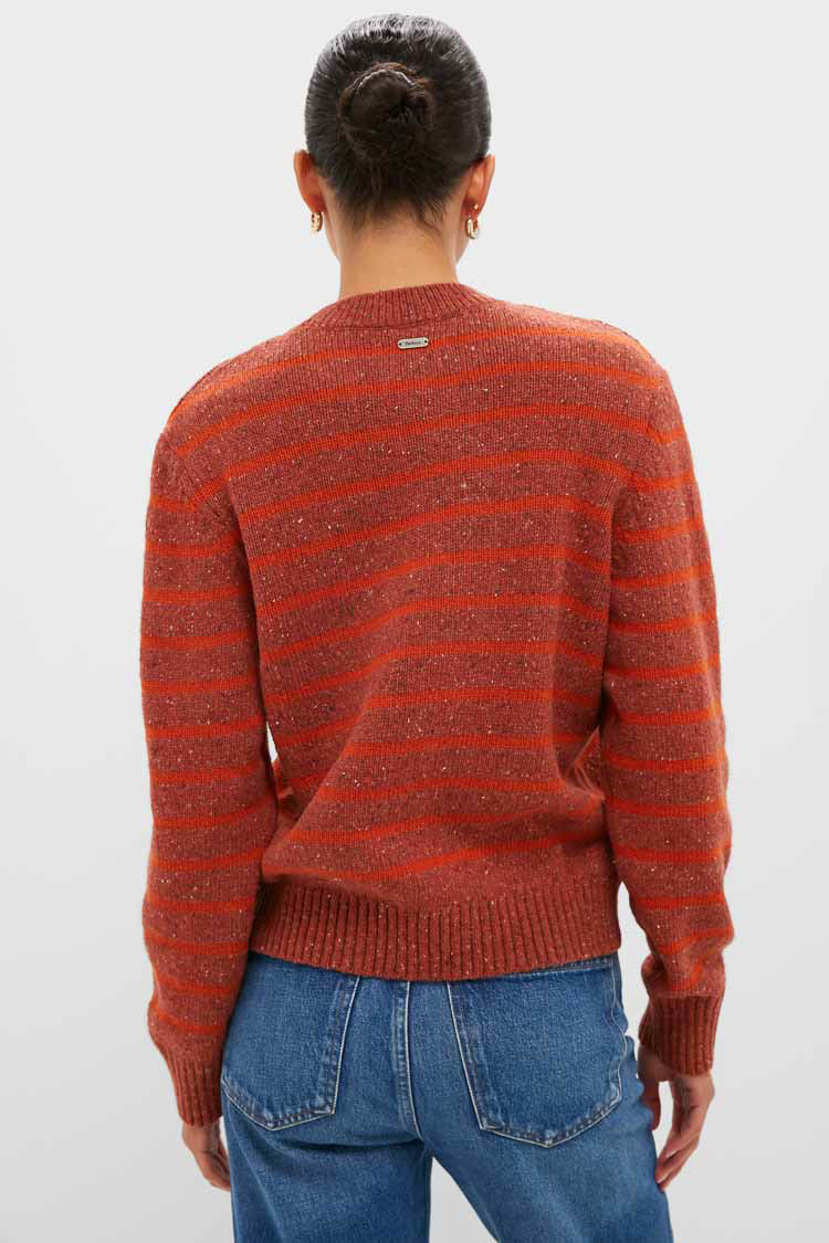 Burnt Orange Stripe Claydon Knitted Jumper
