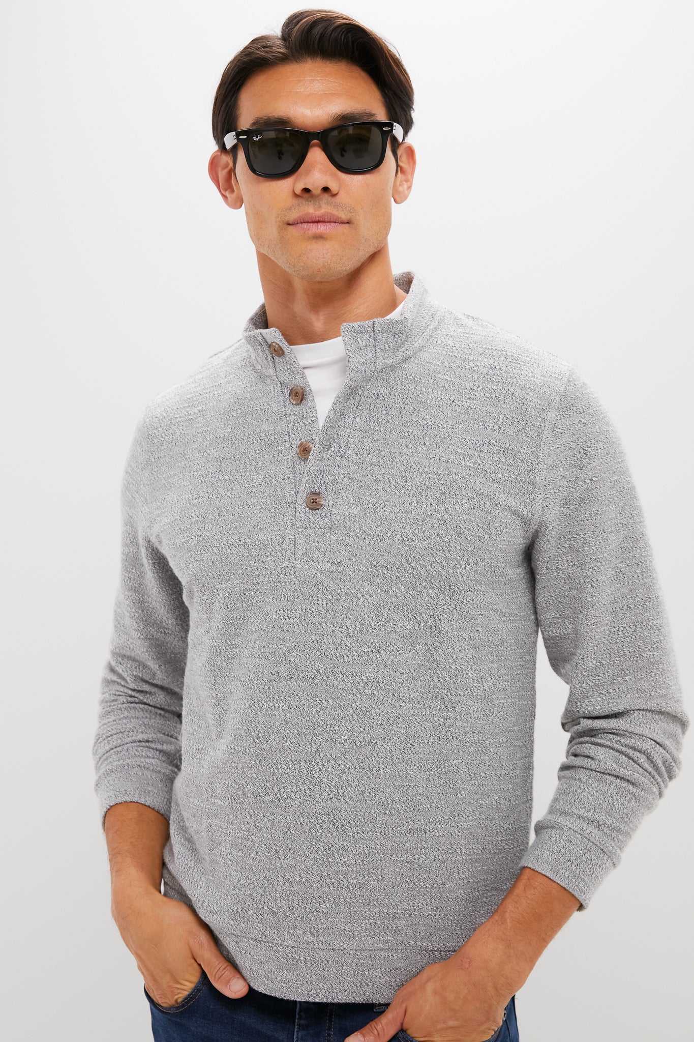 Gray Clayton Textured Pullover | Marine Layer
