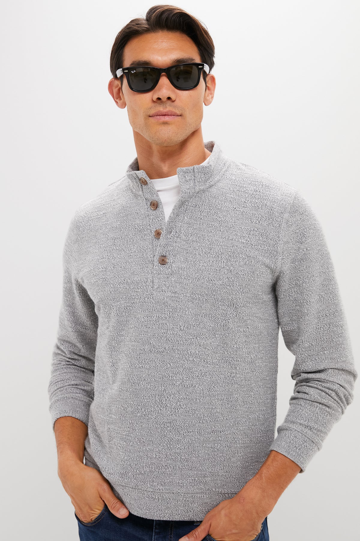 Gray Clayton Textured Pullover
