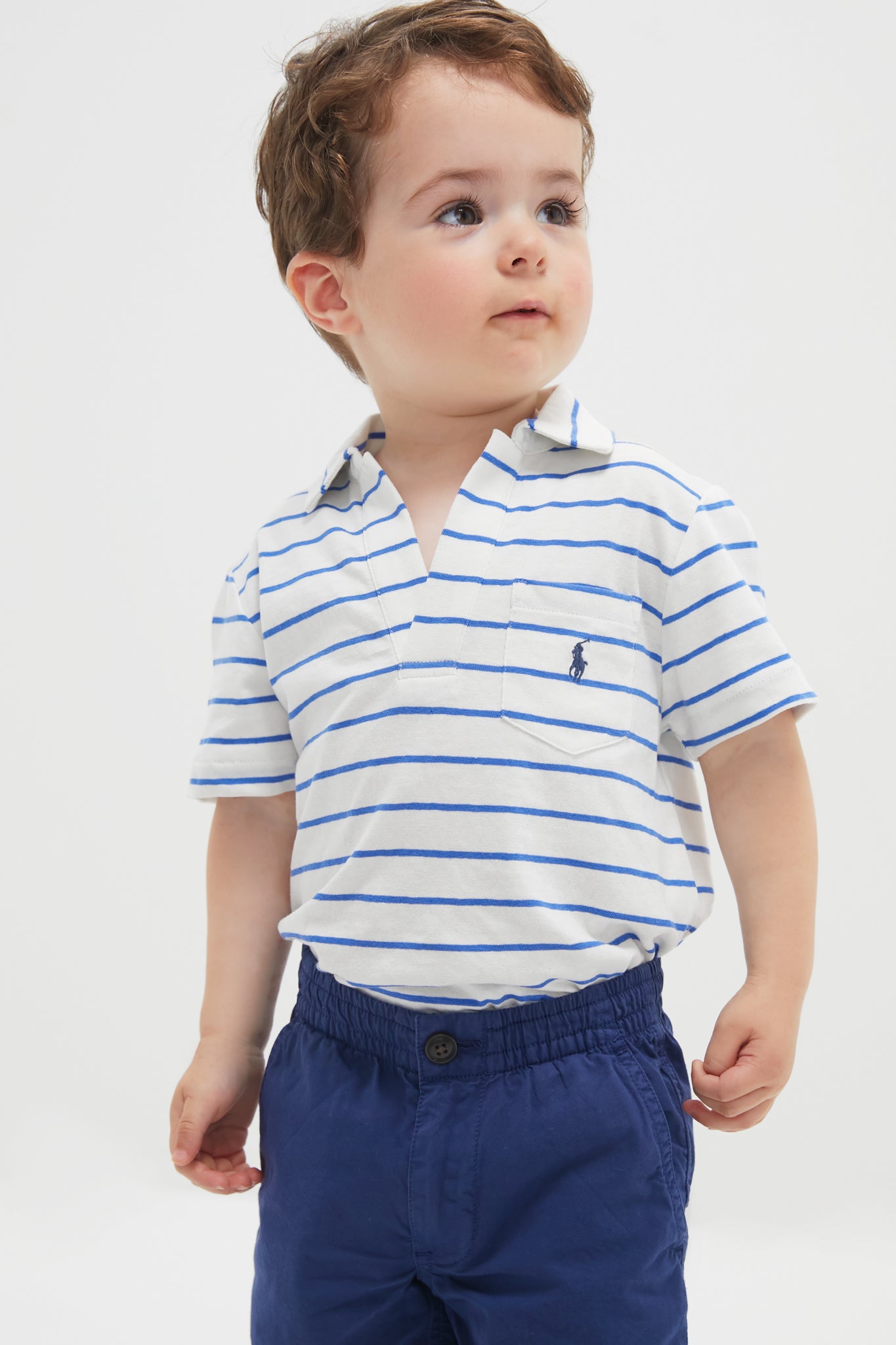 Boys Light Navy Parachute Twill Relaxed Fit Easy Short