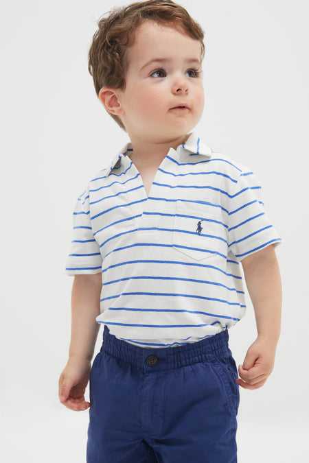 Boys Light Navy Parachute Twill Relaxed Fit Easy Short