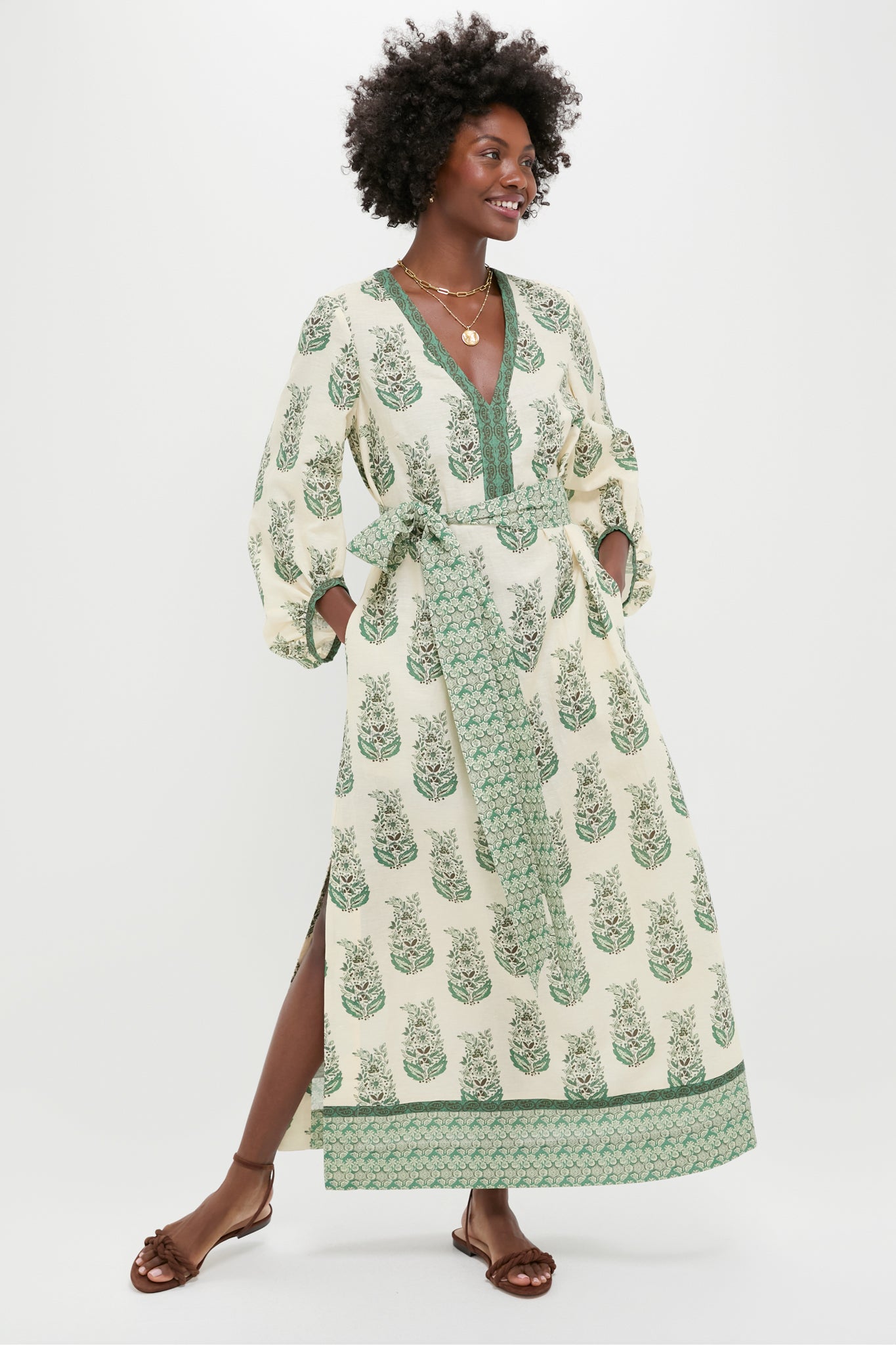 Jade Terrace Cotton Linen Rollins Dress