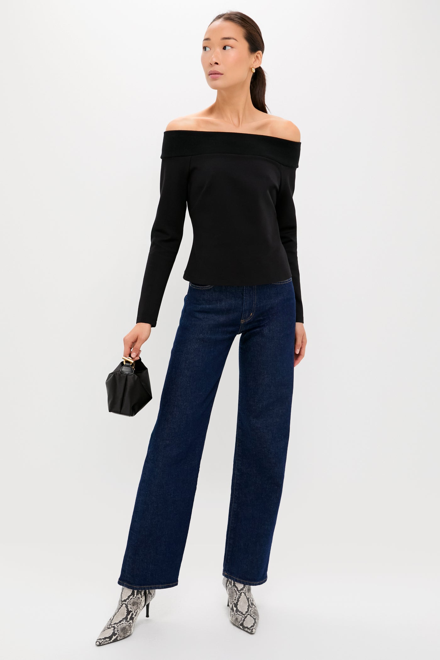 Black Ponte Off the Shoulder Mara Top