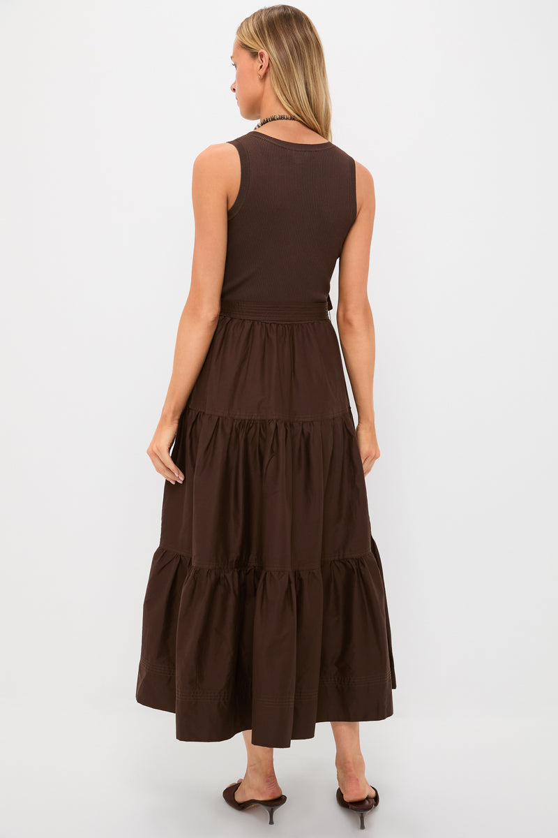 Exclusive Brown Sleeveless Maxi Dress