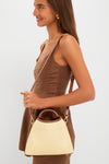 Natural and Cognac Raffia Baozi Bag