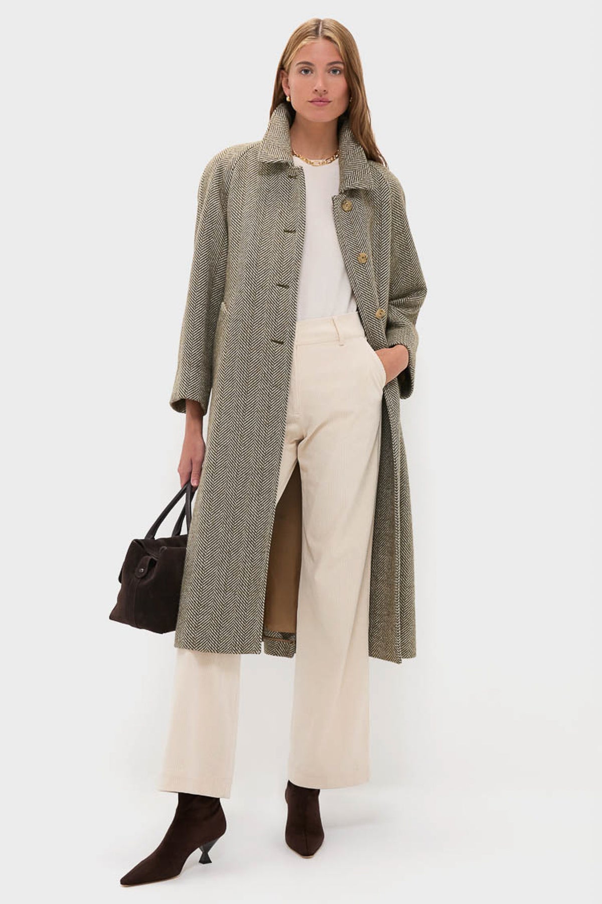 Green Chevron Ugola Coat