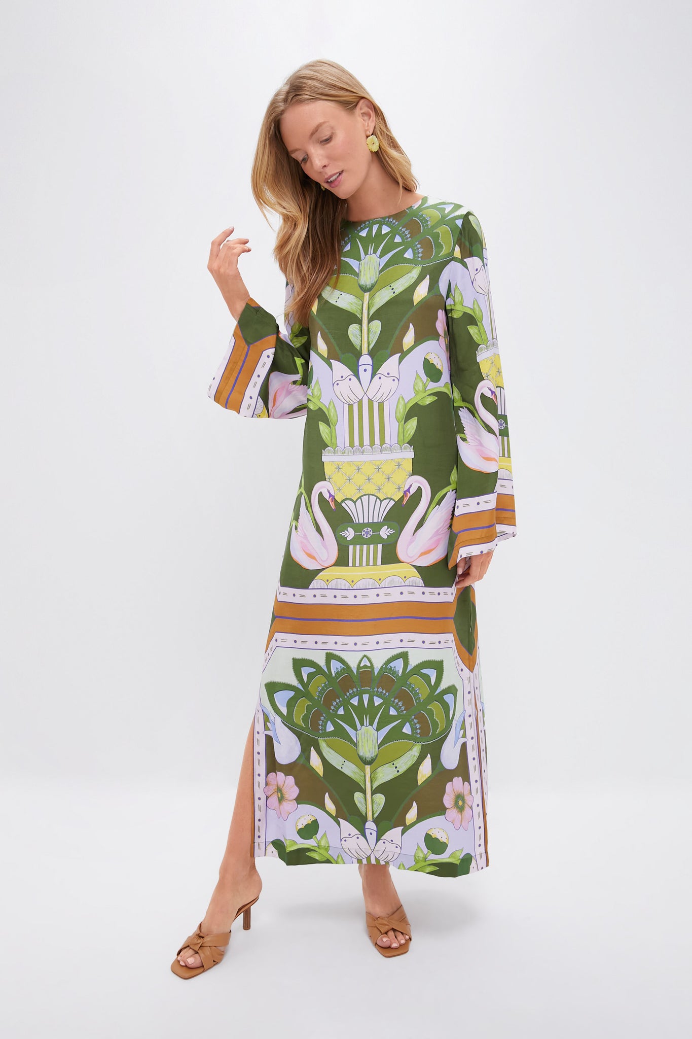 Green Multicolor Print Lilian Dress