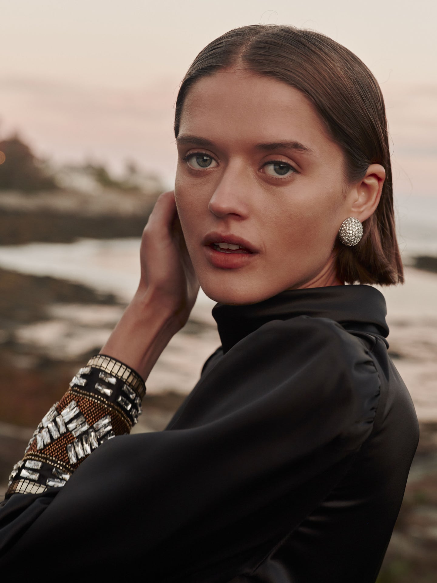 Crystal Tinsel Earrings