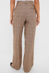 Country Plaid Linen Tweed Woven Standard Flare Pants