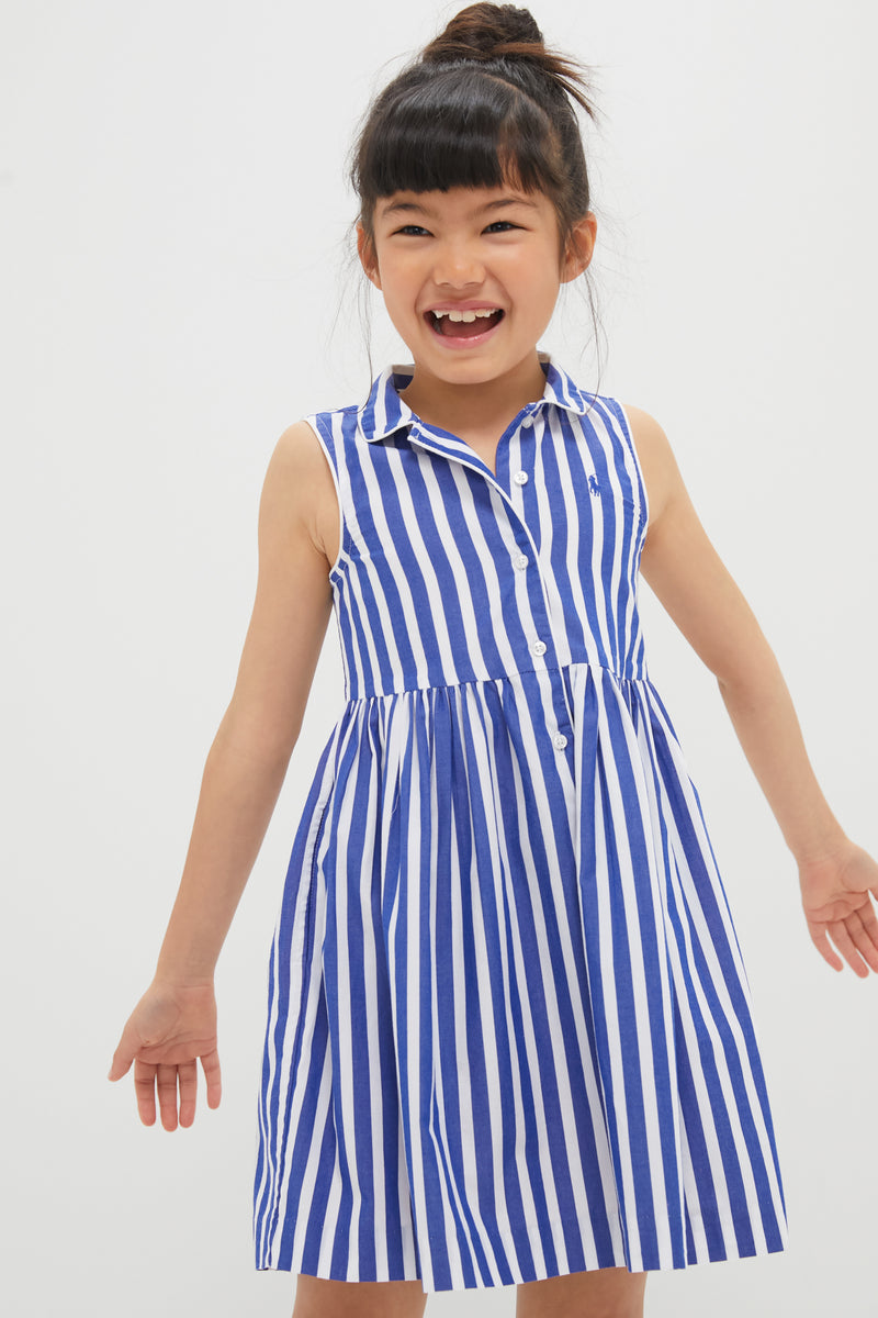 Sleeveless Cotton Striped Shirt Dress
